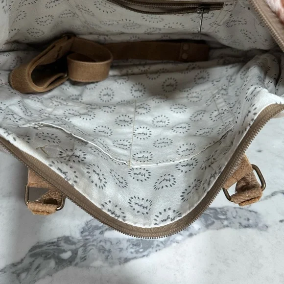 Myra Bag Tan and Cream Leather Tote - Picture 5 of 5